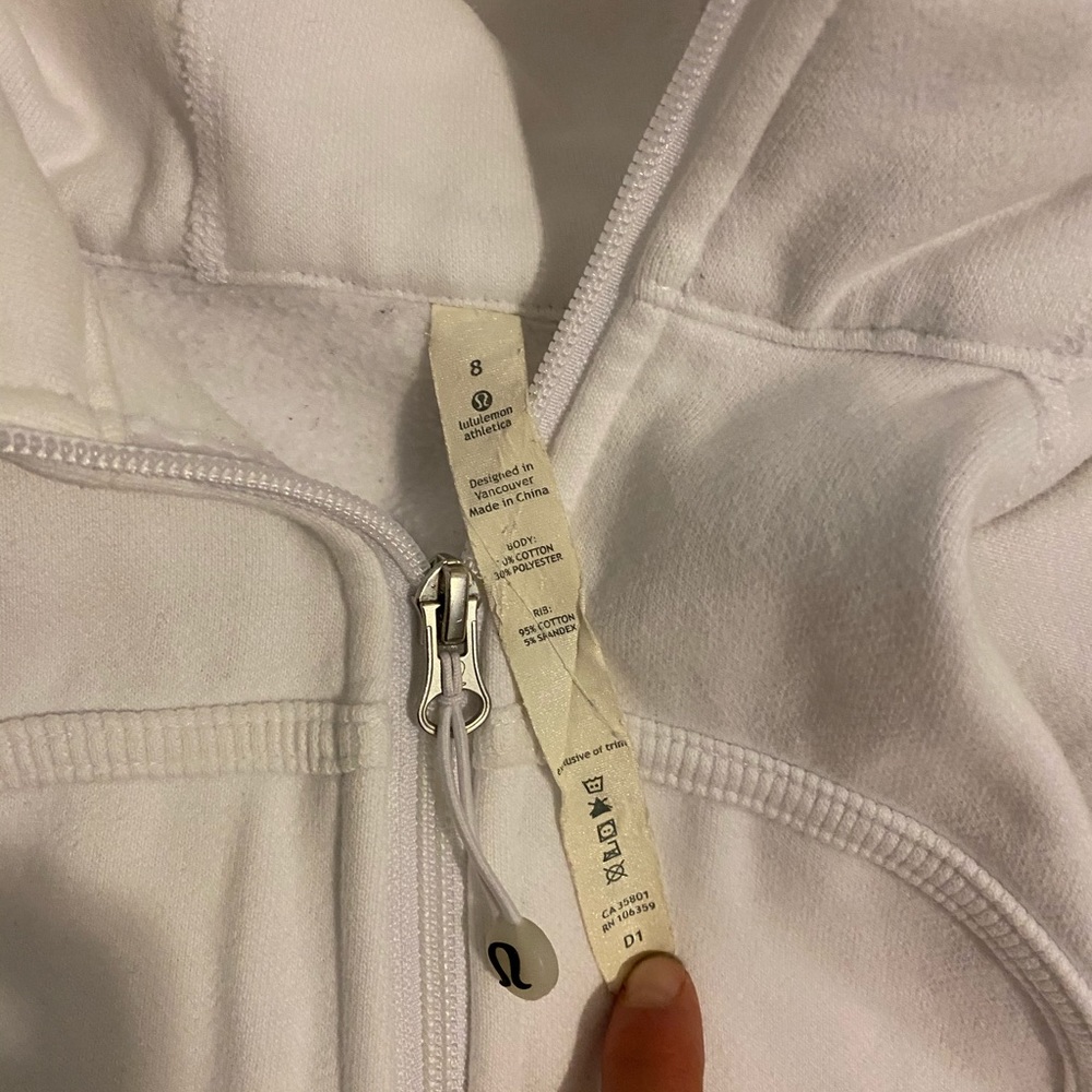 Lululemon Scuba Hoodie White size 8